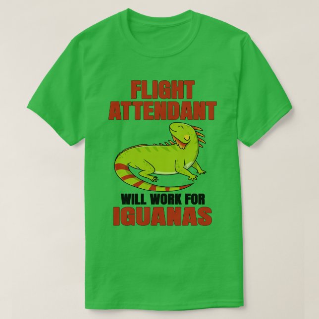 Flygassistenten kommer att arbeta för Iguanas T Shirt (Design framsida)