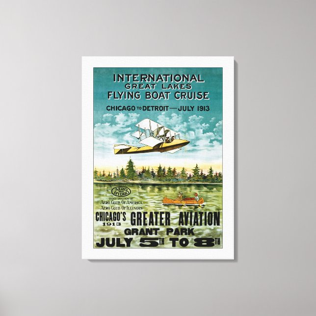 Flygbåt Underbar Sjöar - XL Canvastryck (Framsida)