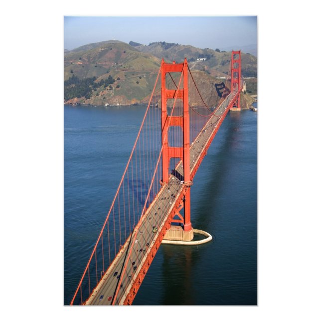 Flygbild av Golden Gate-bron i den Fototryck (Framsidan)