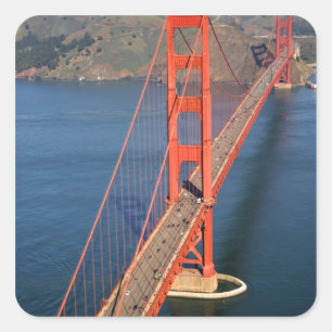 Flygbild av Golden Gate-bron i den Fyrkantigt Klistermärke