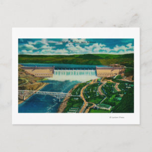 Flygbild av Grand Coulee-dammen Vykort