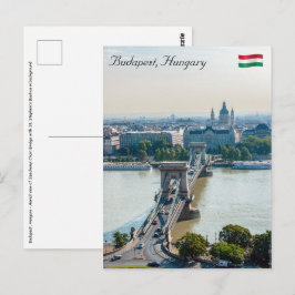 Flygbild av Kedjebron - Budapest, Ungern Vykort