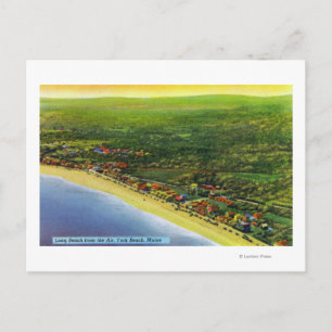 Flygbild av Long Beach vid York Beach Vykort