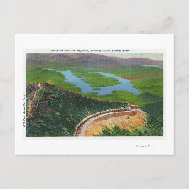 Flygbild av Memorial Hwy, Castle, Summit House Vykort (Framsida)