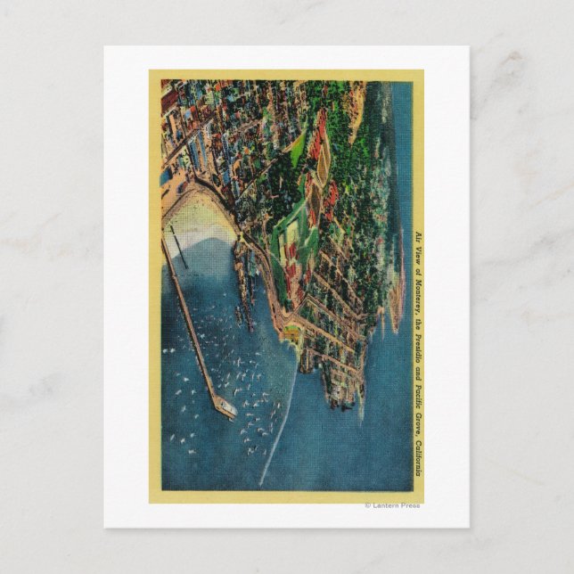 Flygbild av Monterey och Presido Vykort (Framsida)