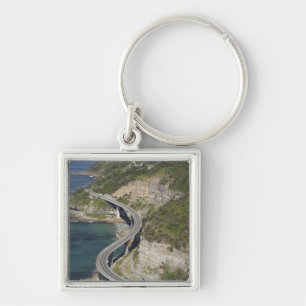 Flygbild av Sea Cliff Bridge nära Wollongong, Fyrkantig Silverfärgad Nyckelring