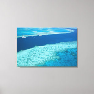 Flygbild av The Great Barrier Reef vid Canvastryck