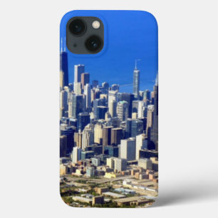 Flygbild över Chicagos centrum med sjö