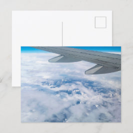 Flygbild över de snöiga Alperna – Flyg till Venedi Vykort