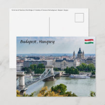 Flygbild över Kedjebron i Budapest, Ungern