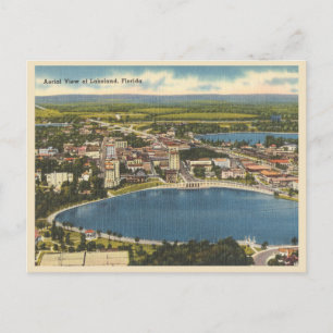 Flygbild över Lakeland Florida från äldre tid Vykort