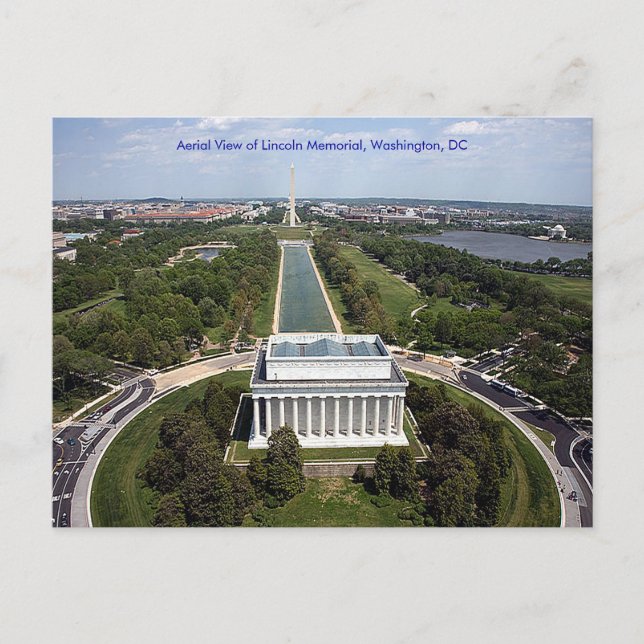 Flygbild över Lincolnmonumentet Washington DC Symp Vykort (Framsida)