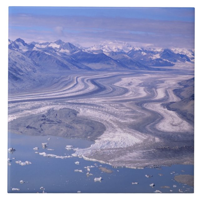 Flygbild över Lowell Glacier, Kluane National Kakelplatta (Framsidan)