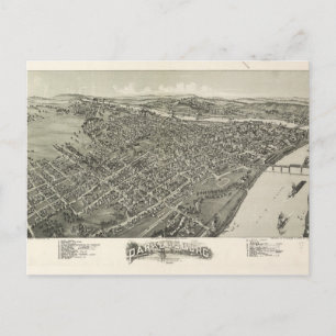 Flygbild över Parkersburg, West Virginia (1899) Vykort