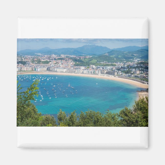 Flygbild över San Sebastian, Donostia Magnet (Framsidan)
