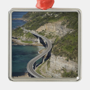 Flygbild över Sea Cliff Bridge nära Wollongong, Julgransprydnad Metall