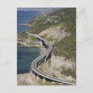 Flygbild över Sea Cliff Bridge nära Wollongong, Vykort
