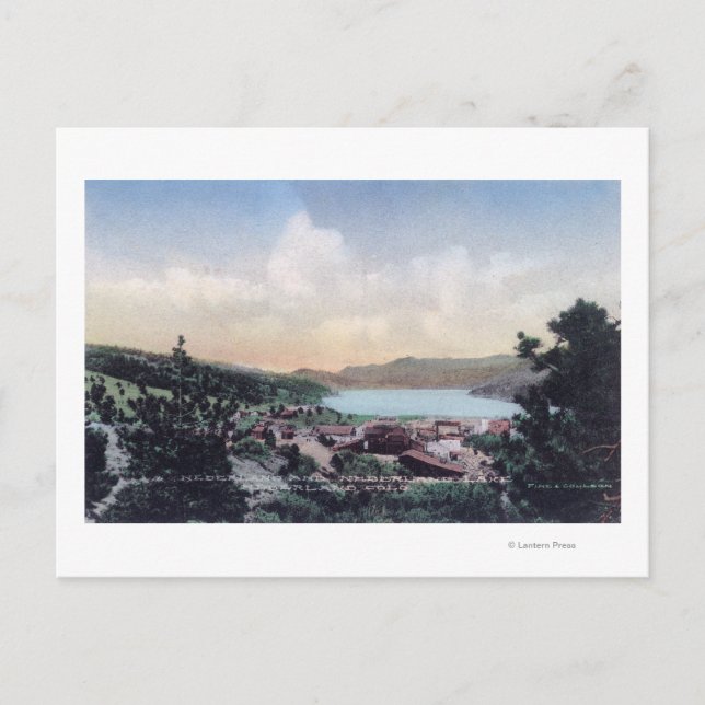 Flygbild över staden och Nederland Lake Vykort (Framsida)