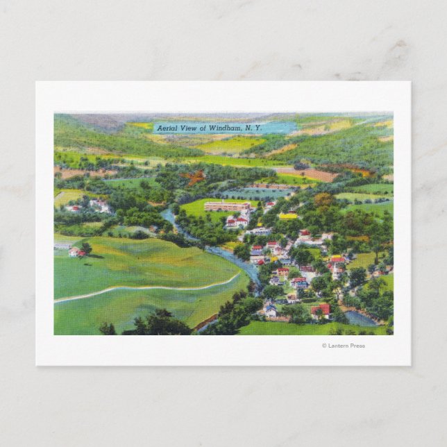 Flygbild över staden vykort (Framsida)