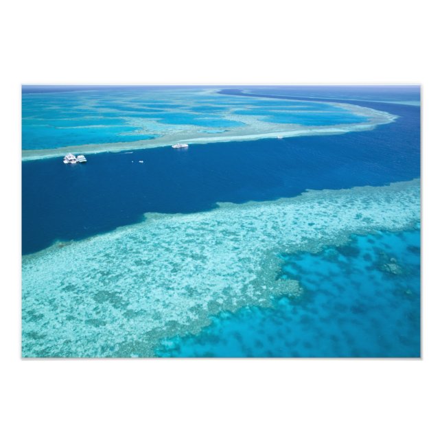 Flygbild över The Great Barrier Reef vid Fototryck (Framsidan)