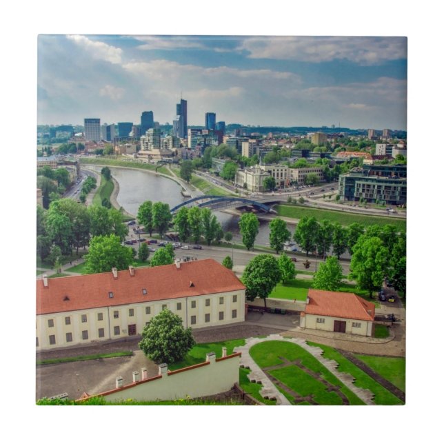 Flygbild över Vilnius, Litauen Kakelplatta (Framsidan)