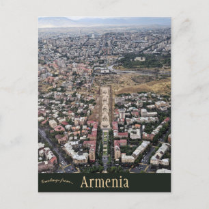 Flygbild över Yerevan Armenien Vykort