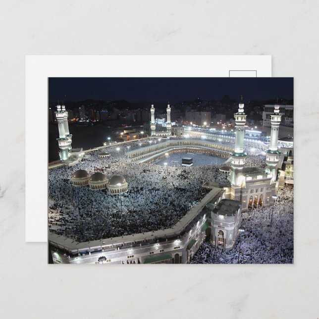 Flygbild på Hajj-pilgrimer vid Kaaba, Mecka Vykort (Fram/baksida)