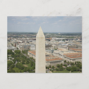 Flygbild som visar toppen av Washington Monument Vykort