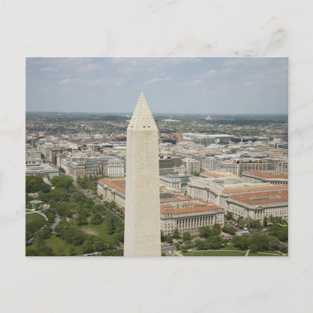 Flygbild som visar toppen av Washington Monument Vykort (Framsida)