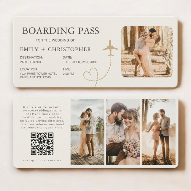 Flygbiljett Bröllop Boarding Pass  (Skapare uppladdad)