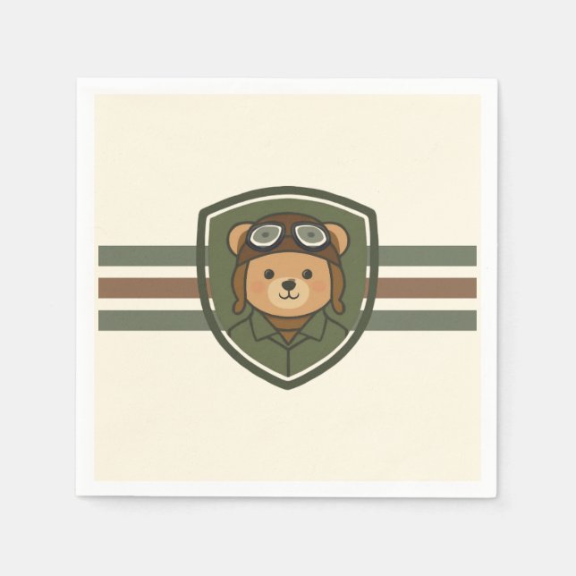 Flygbjörn Militärfest Servetter (Framsidan)