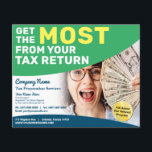 Flygblad för återbetalning av skatter (förbereder)<br><div class="desc">Dessa professionella,  uppmärksamhetsfångande och anpassningsbara mallar för flygblad för återbetalning av skatter är bra för små skatterådgivnings-/redovisningsföretag.</div>