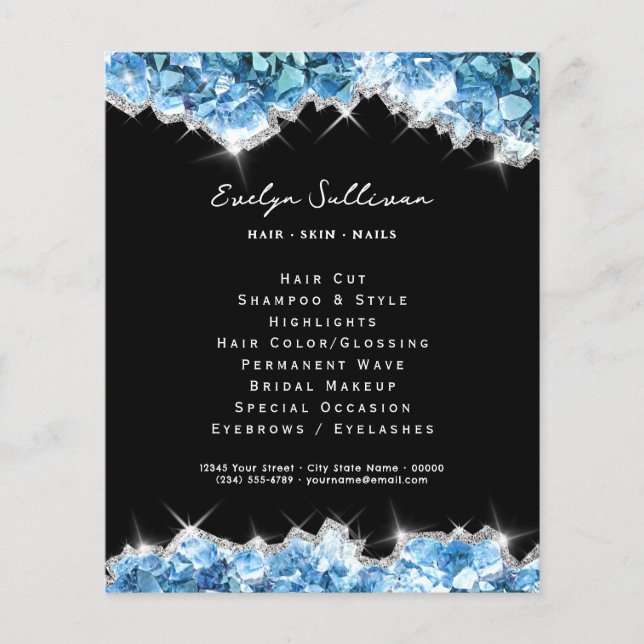 Flygblad för blå kristaller (Framsidan)