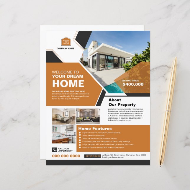 Flygblad för företag i Real gods (Fram/Back In Situ)