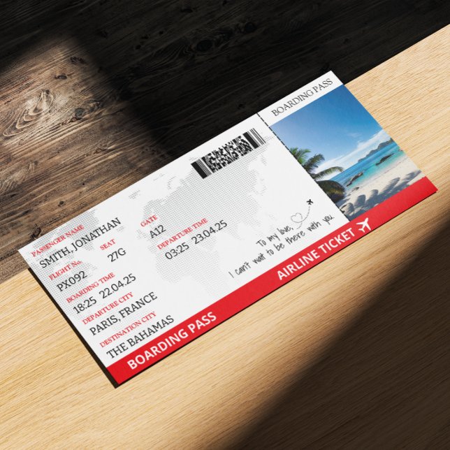 Flygblad för påstigningsflygning (Biljett) Inbjudningar (Boarding Pass Fake Airline Ticket Flight Gift Invitation)
