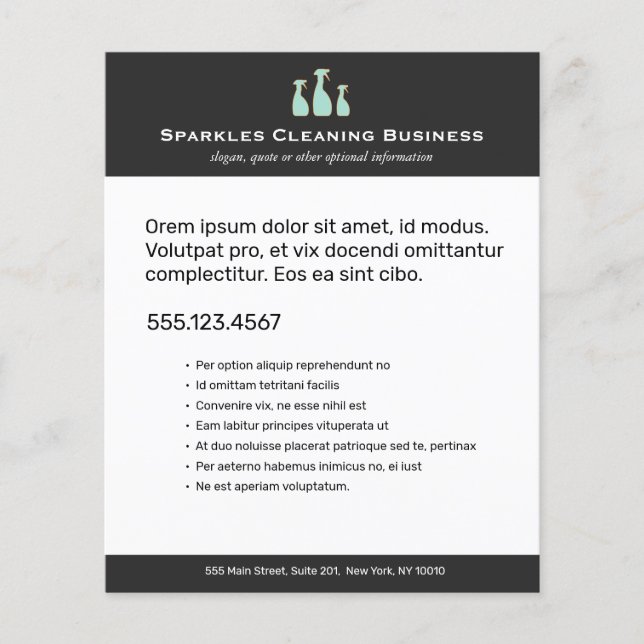 Flygblad för Städning av hemmet i Spray Flaska (Framsidan)