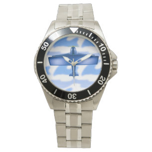 Flygblått Flygplan, bevakning Armbandsur