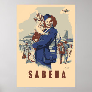 Flygbolag för belgare för popkonstSabena före Poster