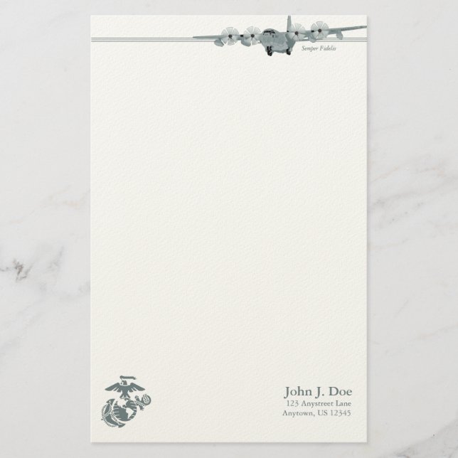 Flygbrevpapper för USMC C-130 Brevpapper (Framsida)