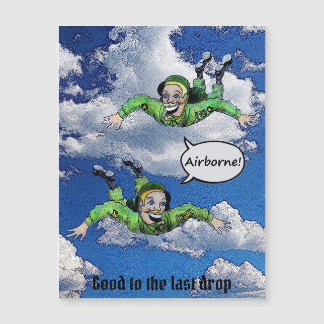 Flygburen, arméhoppparatrooper, arméns tecknad (Framsida)