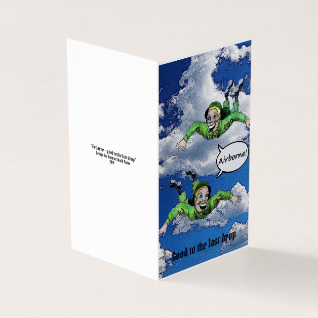 Flygburen, arméhoppparatrooper, arméns tecknad kort (Utsida)