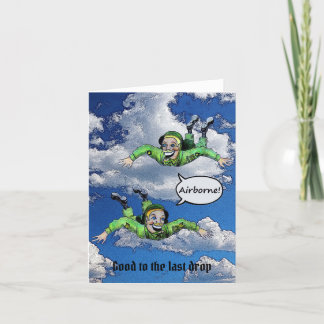 Flygburen, arméparatrooper, arméns tecknad - tom helgkort