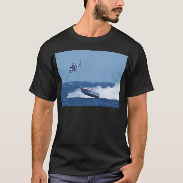 Flygburen motorbåt och helikopter tee shirt (Framsida)