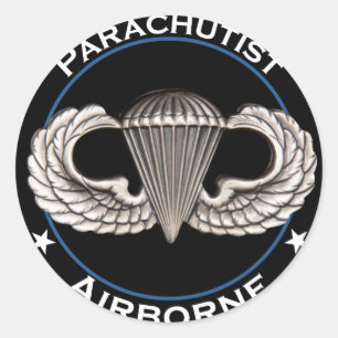Flygburen parachutist runt klistermärke