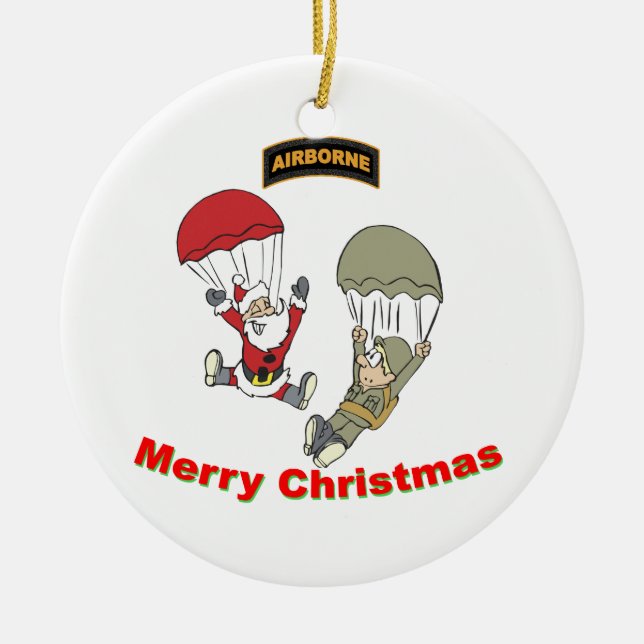 Flygburen Santa II Julgransprydnad Keramik (Framsidan)