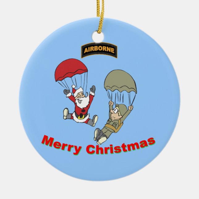 Flygburen Santa II Julgransprydnad Keramik (Framsidan)
