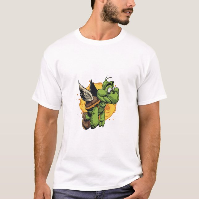 Flygburen Tecknad Turtle T Shirt (Framsida)