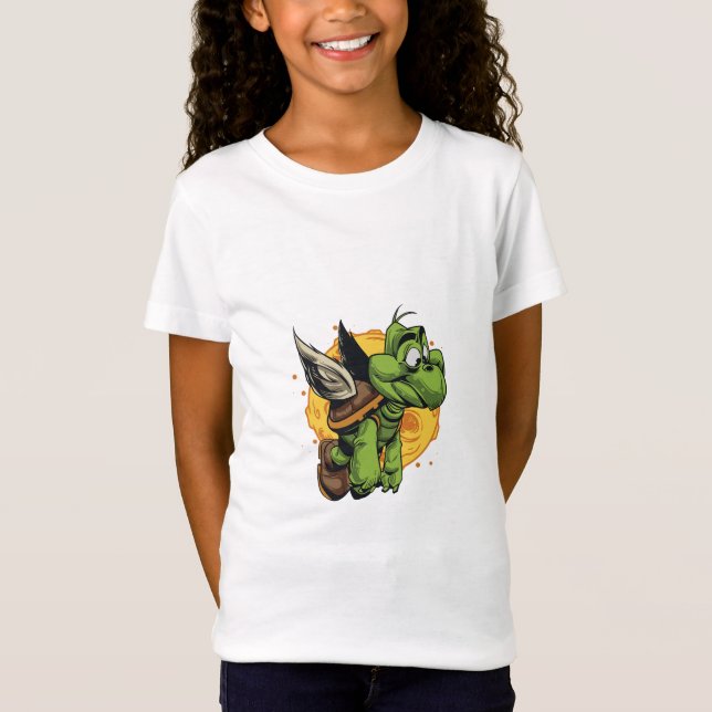 Flygburen Tecknad Turtle T Shirt (Framsida)