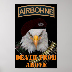 Flygburna enheter fet örnarmé stil art poster