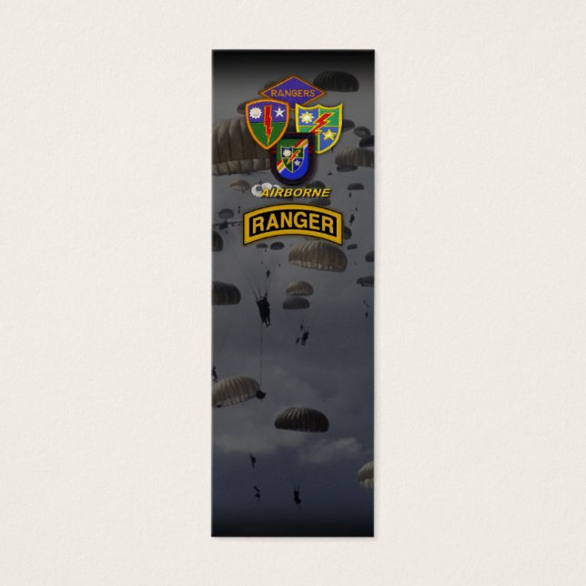 Flygburna skogsväktare i armén, bokmärken för patr litet visitkort (Framsidan)